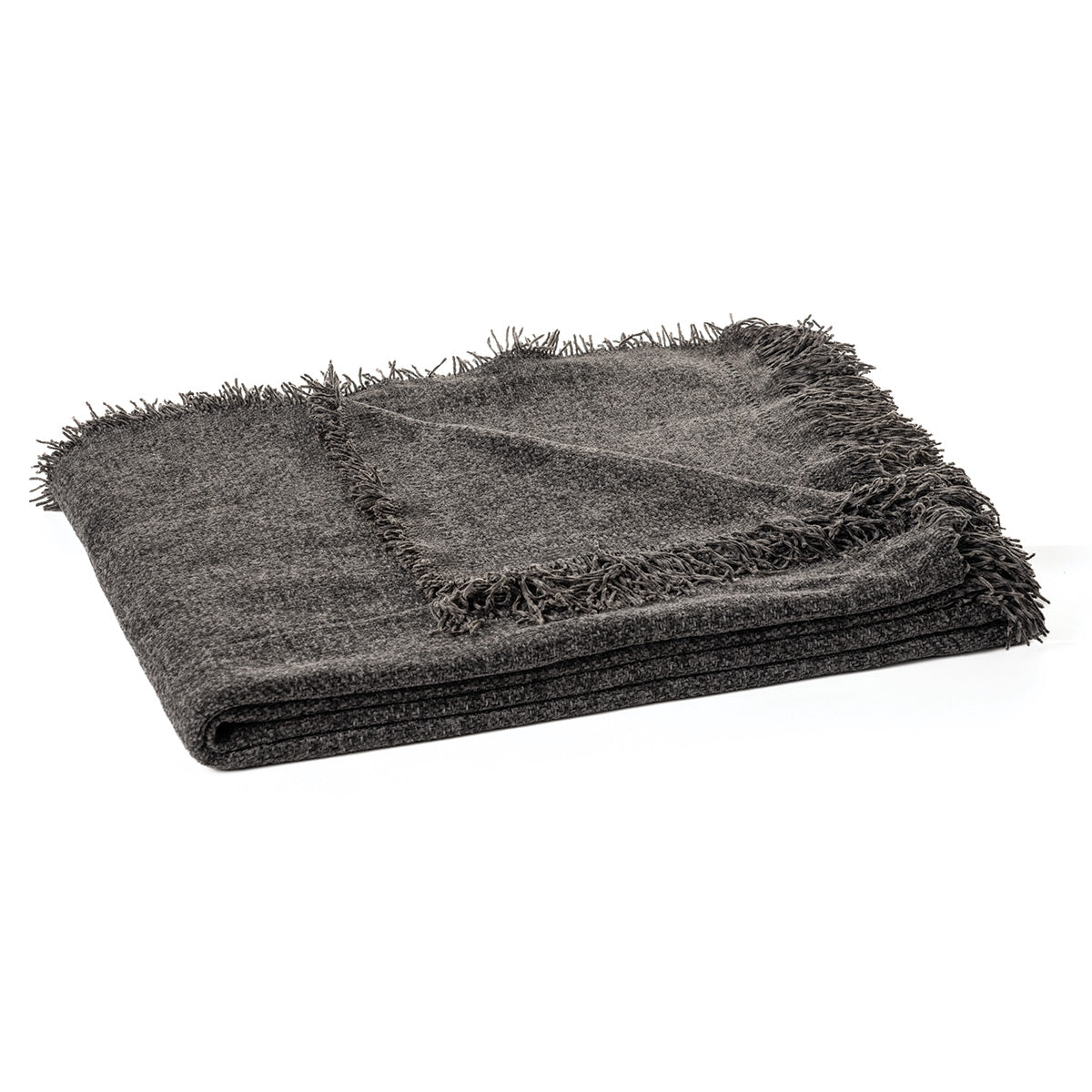 Jeté en chenille gris charcoal Iron