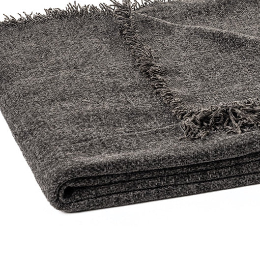 Iron charcoal grey chenille throw