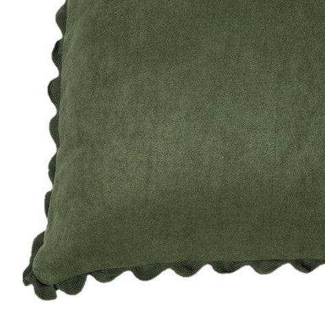 Ivory Green Suede European Pillow