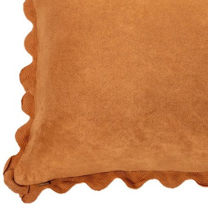 Ivory rectangular terracotta suede decorative pillow