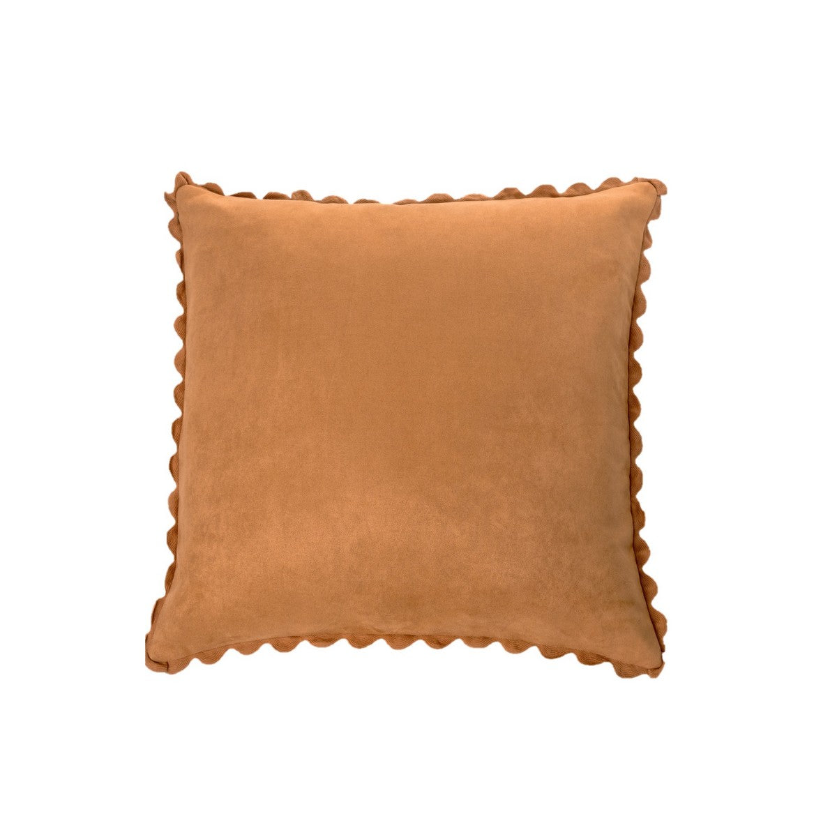Ivory european pillow in terracotta suede