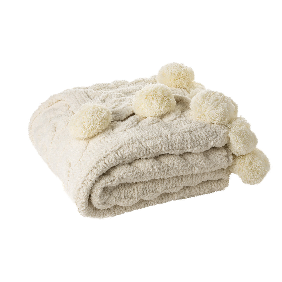 Jeté en tricot crème Jujube