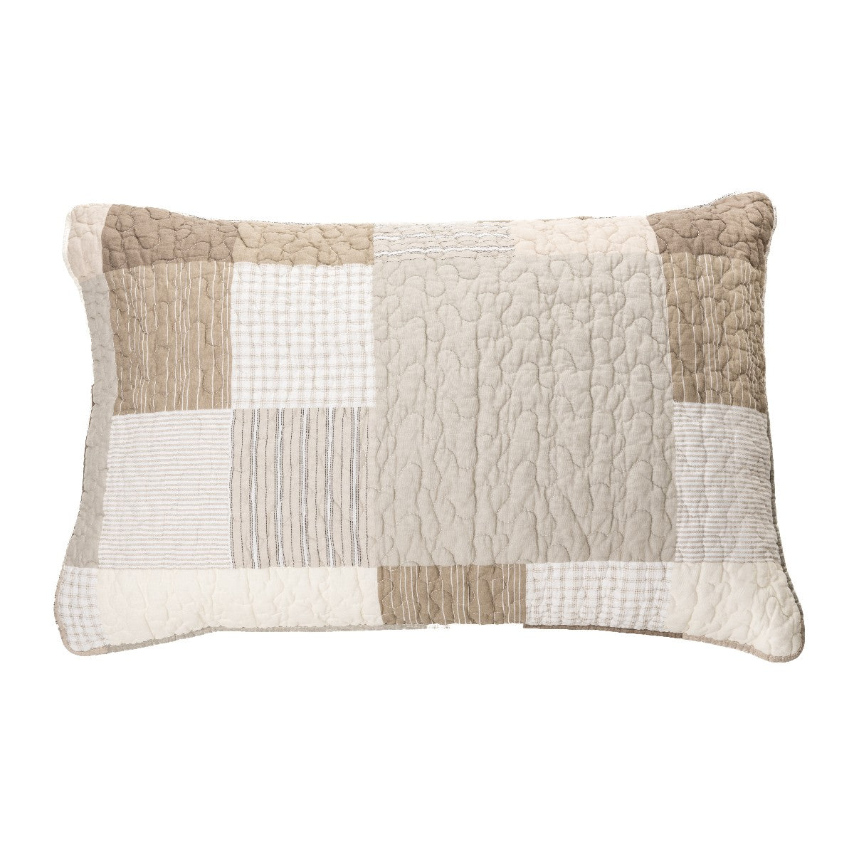 Latte reversible plaid quilt