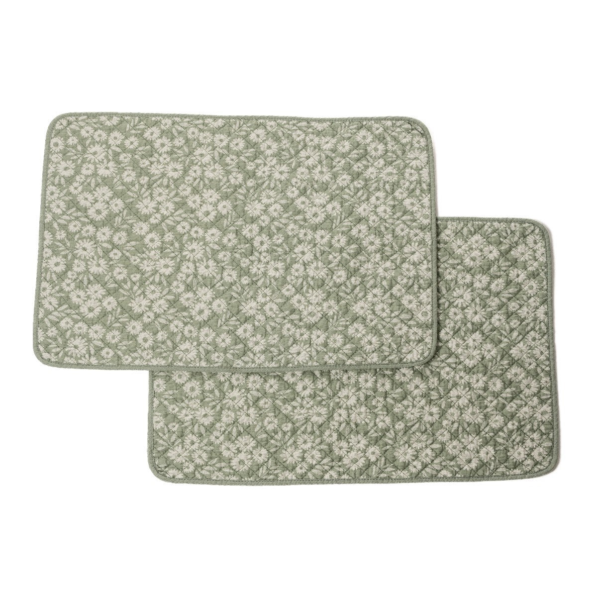 Napperons verts avec de petites fleurs Maggie