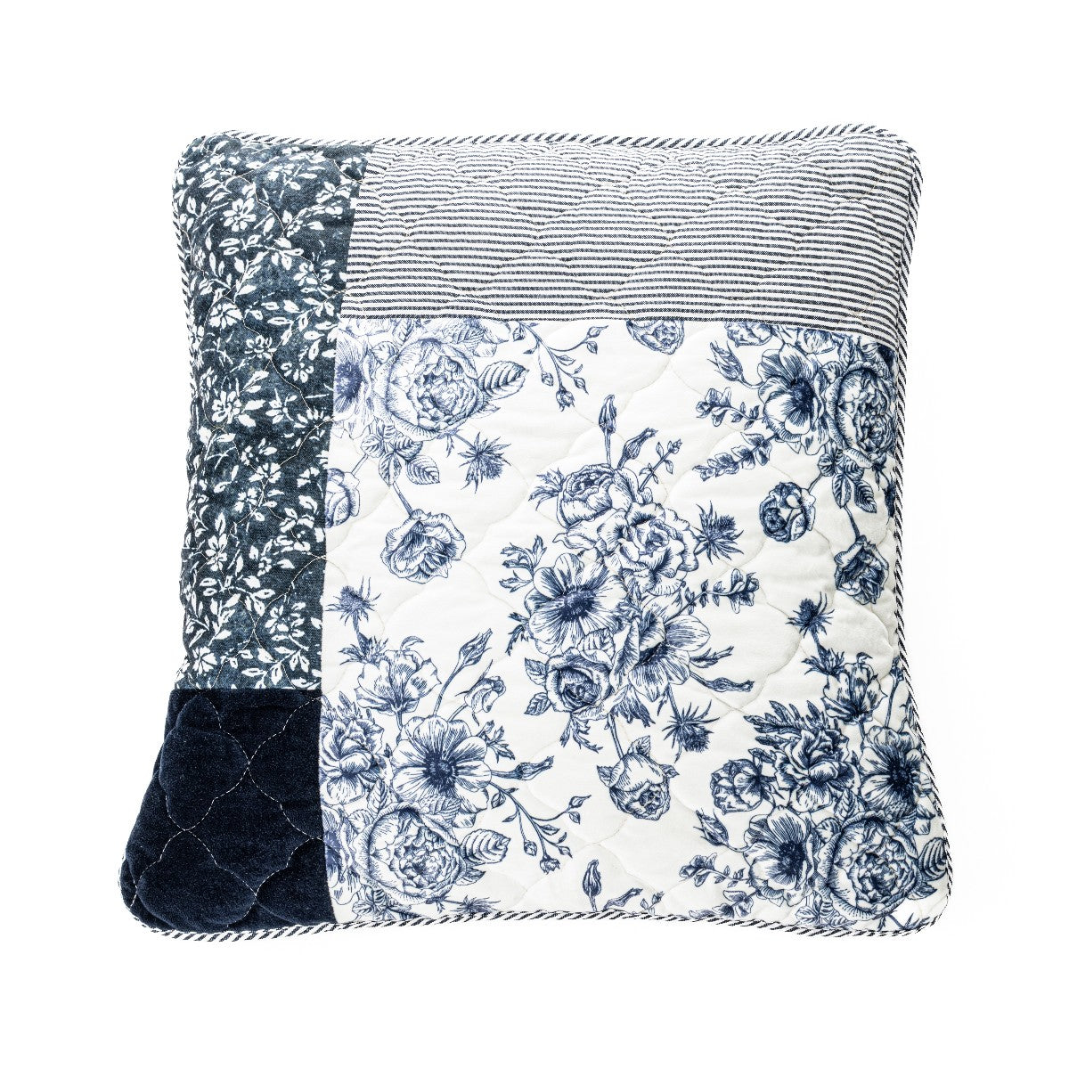Marine patchwork decorative pillow cover
