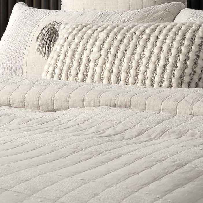 Moss natural toned coverlet