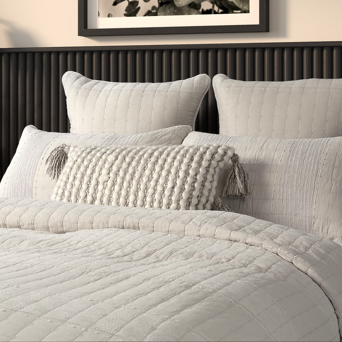Moss natural toned coverlet
