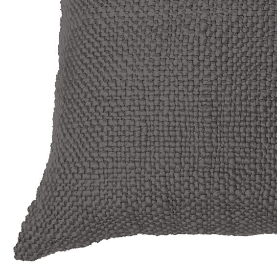 Oreiller européen en tricot gris charcoal Mollo