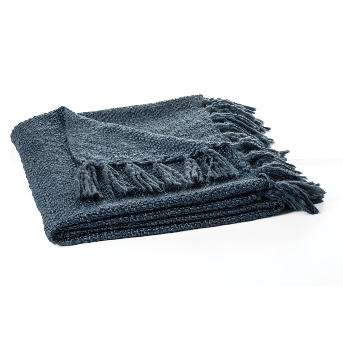 Mollo navy knit throw