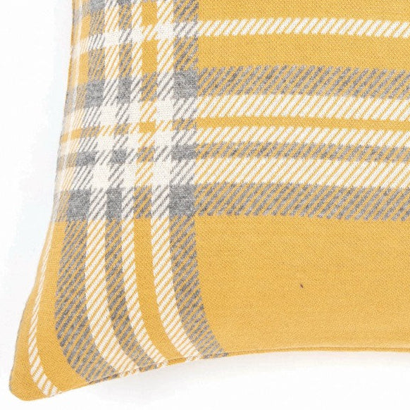 Vicky yellow and grey plaid european pillow