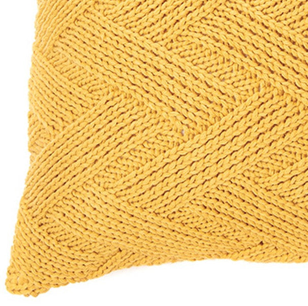 Zig Zag yellow knit european pillow