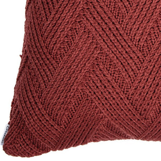 Zig Zag terracotta knit european pillow