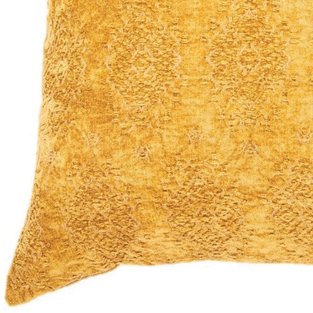 Toro mustard jacquard velvet european pillow