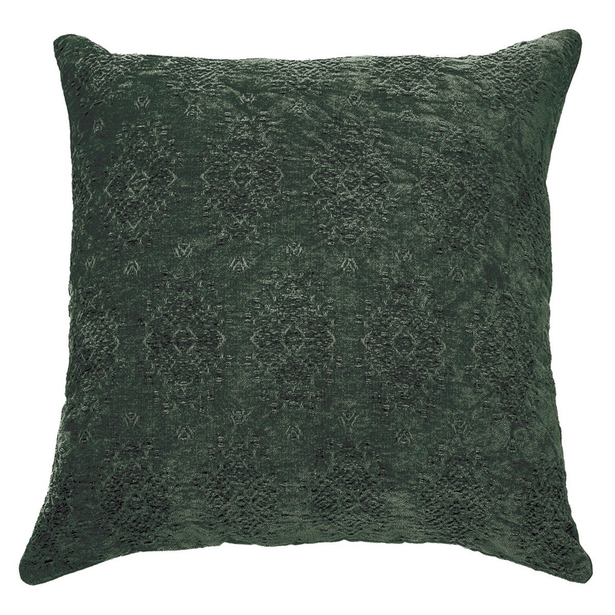 Oreiller européen en velours jacquard vert forêt Toro