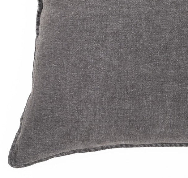 Linen Stone Wash charcoal european pillow
