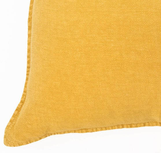 Linen Stone Wash mustard european pillow