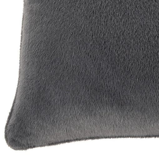 Polux charcoal grey faux fur decorative pillow