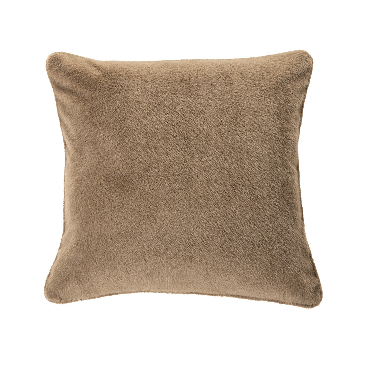 Coussin en fausse fourrure taupe Polux