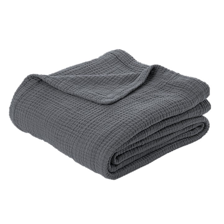 Popeye Charcoal Grey Cotton Muslin Blanket