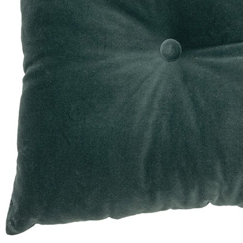 Coussin rectangulaire en velours vert foncé Riad
