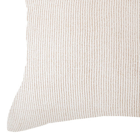 Softy cream and beige striped oblong decorative pillow