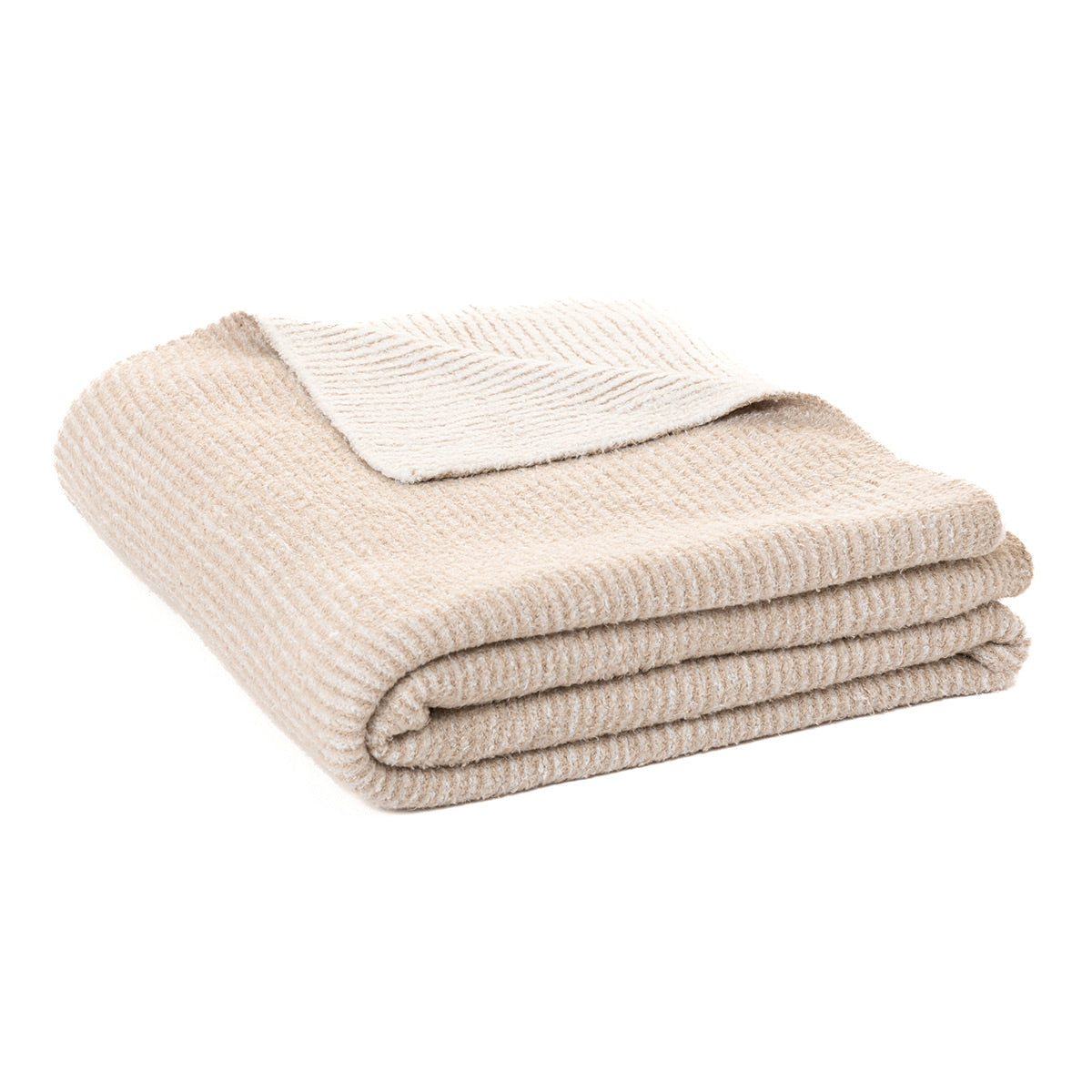 Softy cream and beige striped throw