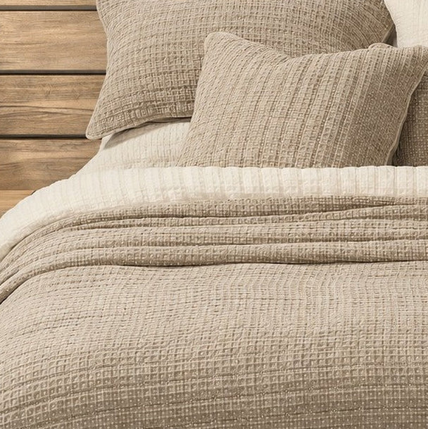 Spirit taupe waffle cotton decorative pillow sham