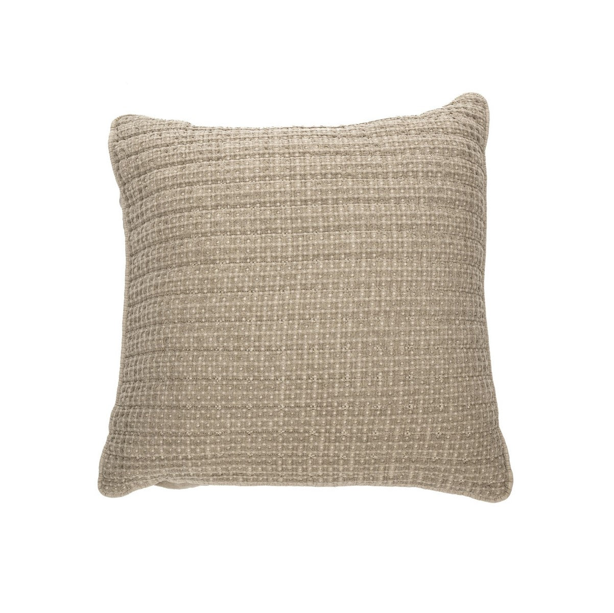 Cache coussin taupe en coton gaufré Spirit