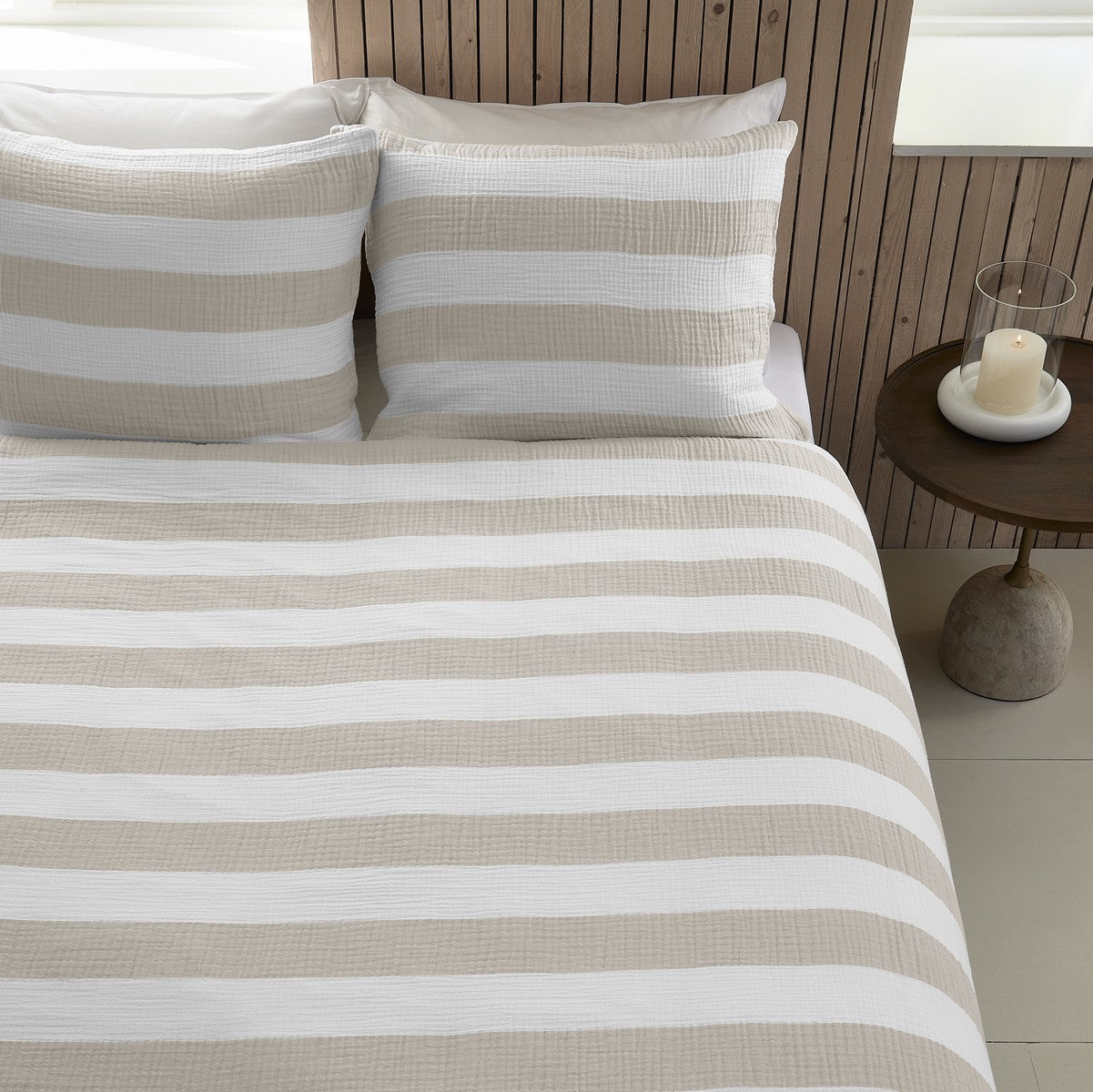 Housse de couette rayée naturel Stripe