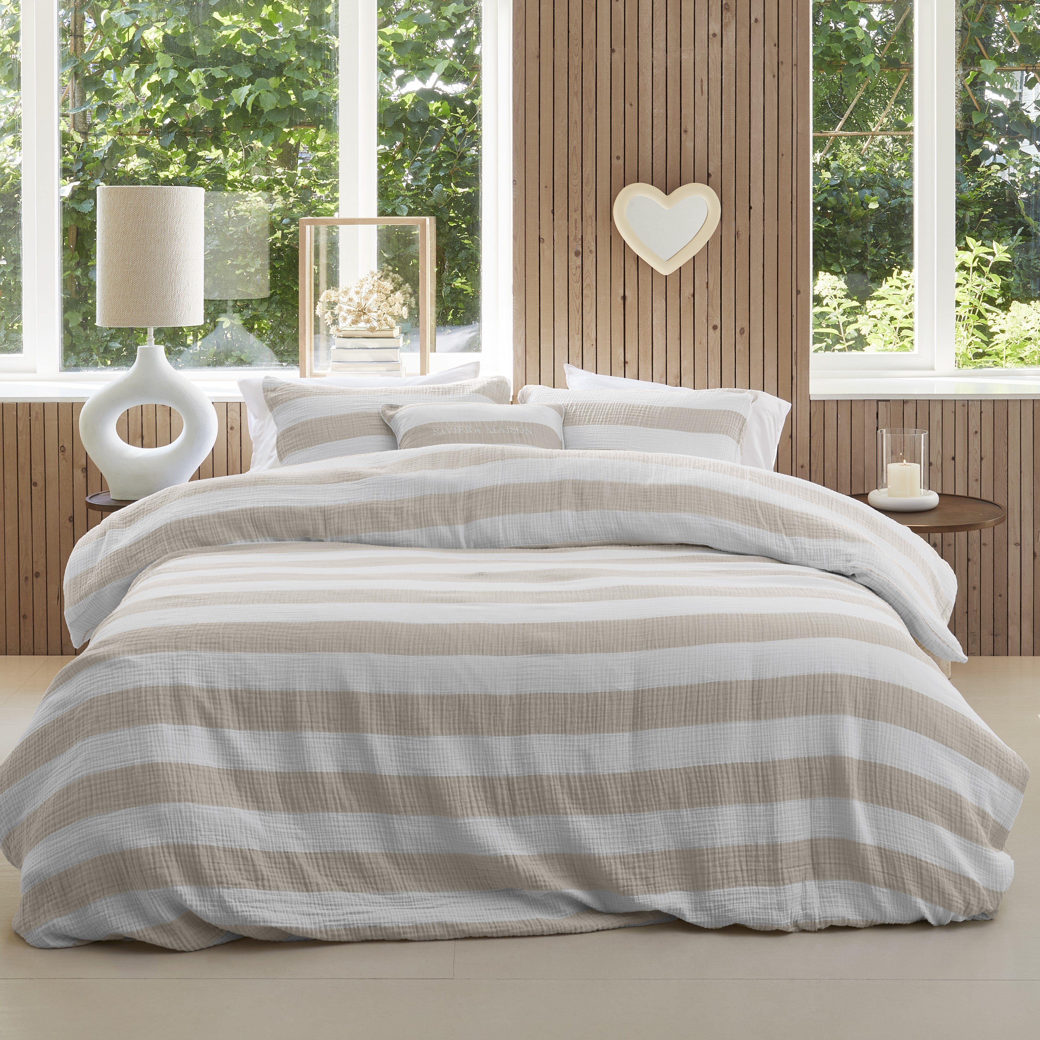 Housse de couette rayée naturel Stripe