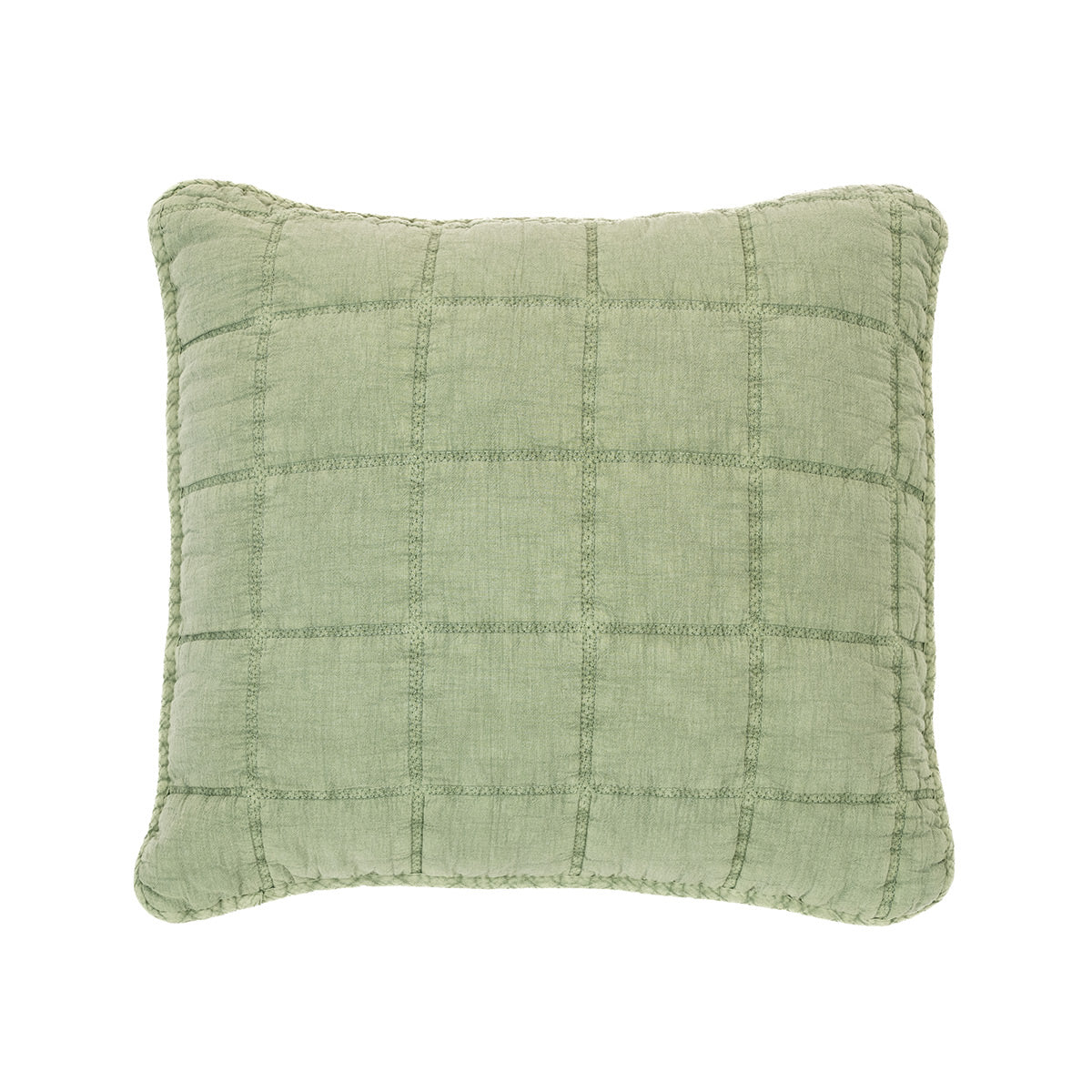 Sweet green stitched decorative pillow cover