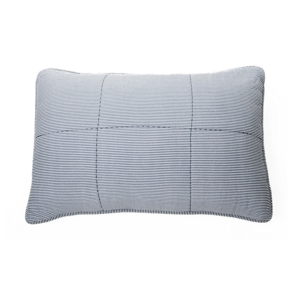 Cache oreiller décoratif rayé bleu Tagliatelle