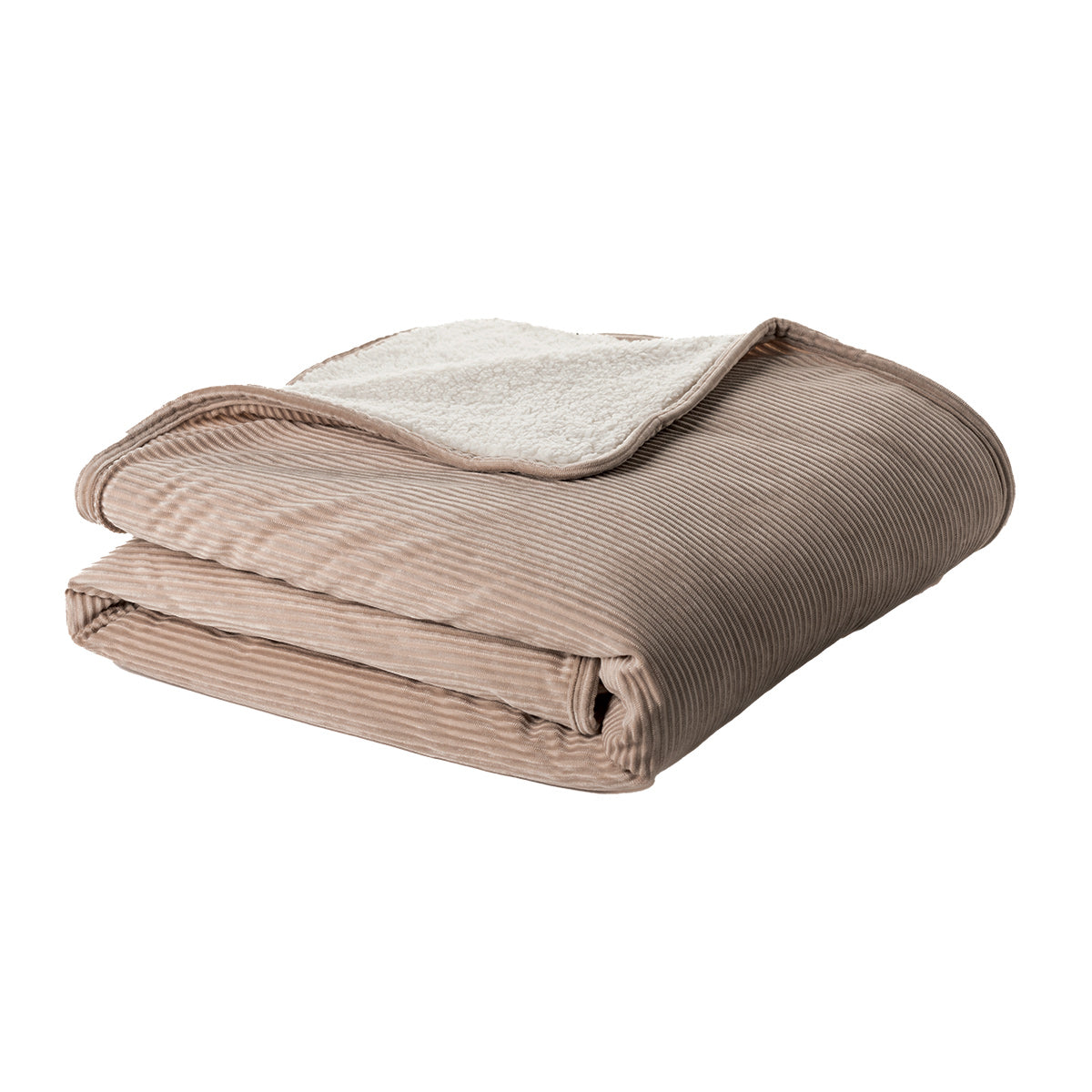 Corduroy taupe reversible throw