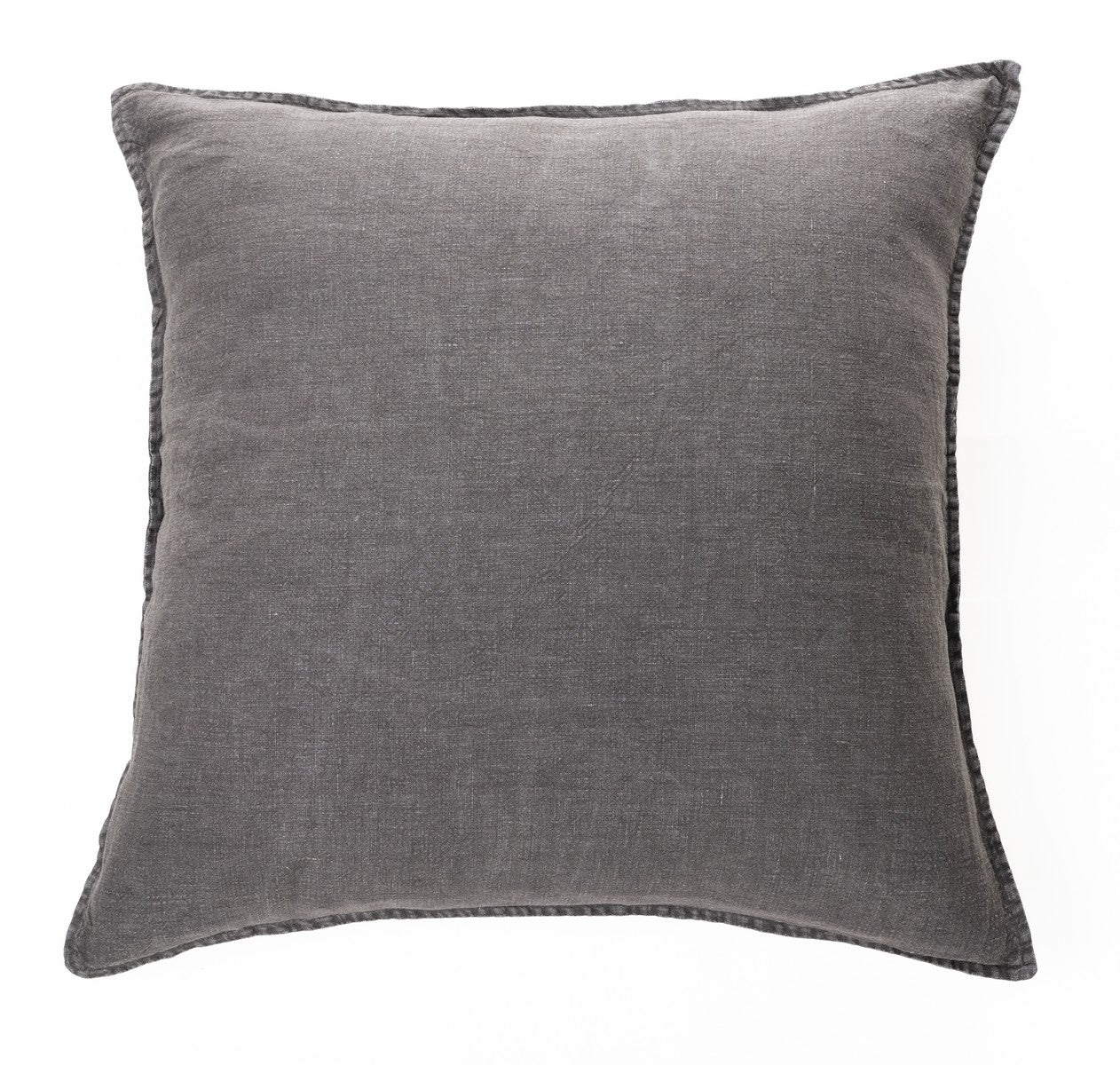Coussin décoratif gris charcoal Linen Stone Wash