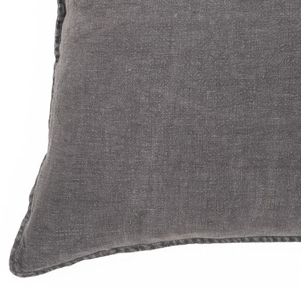 Linen Stone Wash charcoal decorative pillow