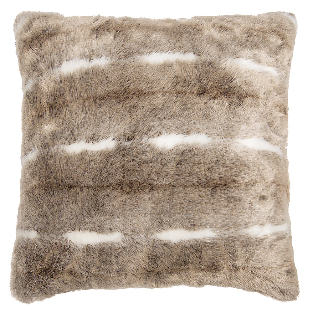 Grizzly faux fur decorative pillow