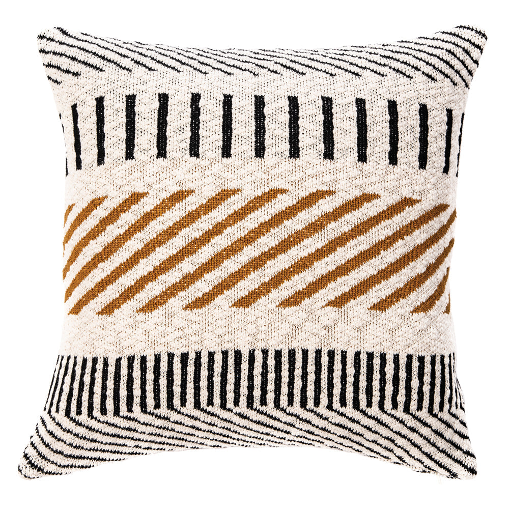 Caramel natural and black decorative pillow