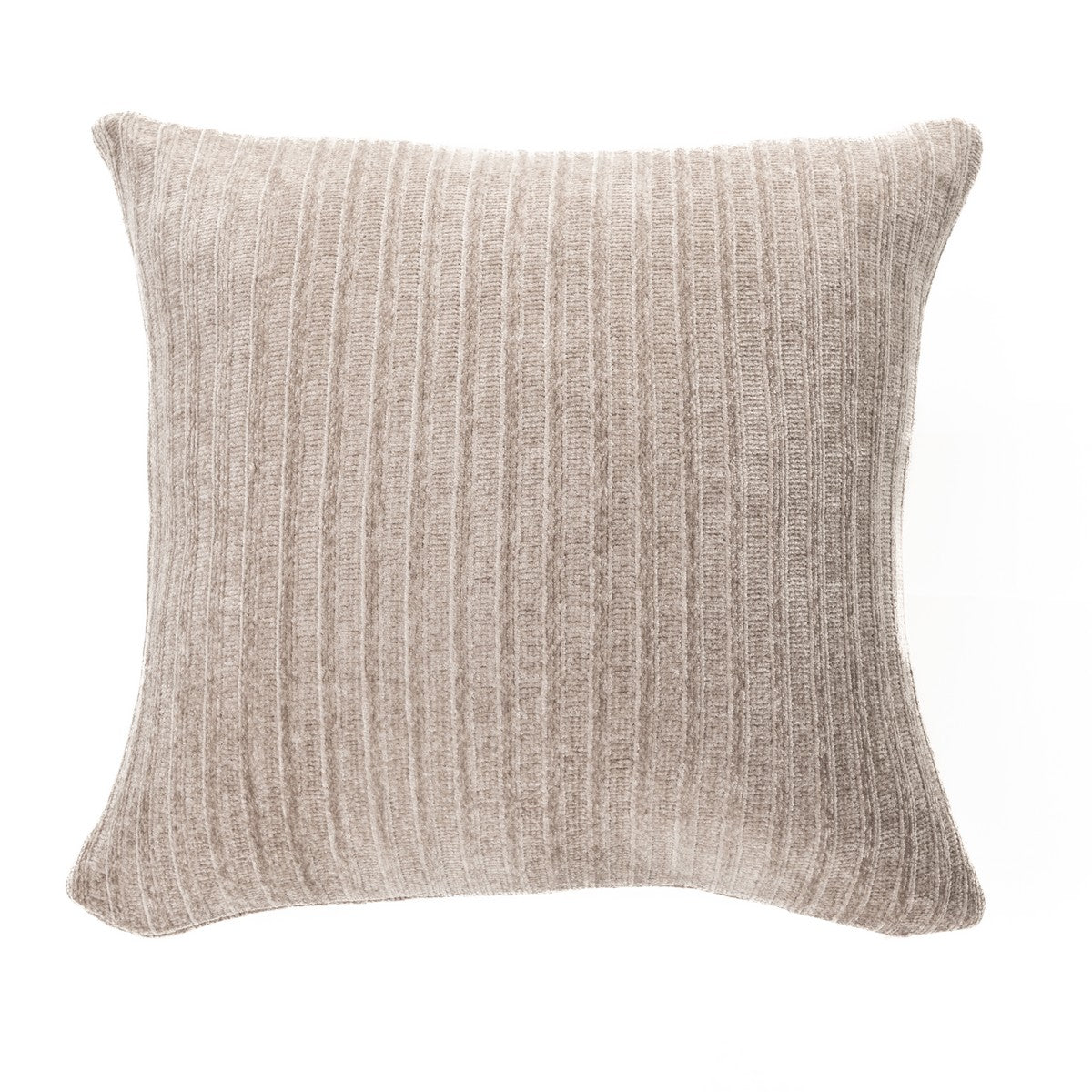 Hippy taupe chenille decorative pillow