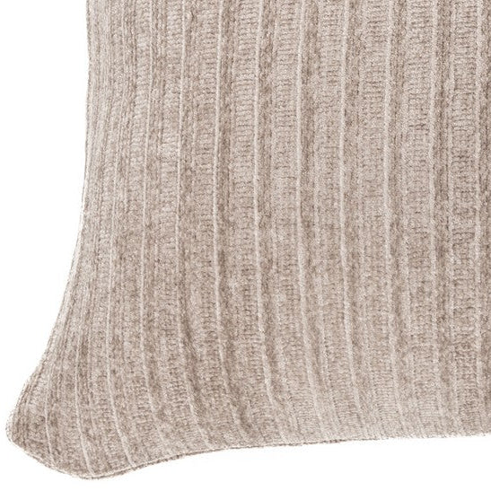 Hippy taupe chenille decorative pillow