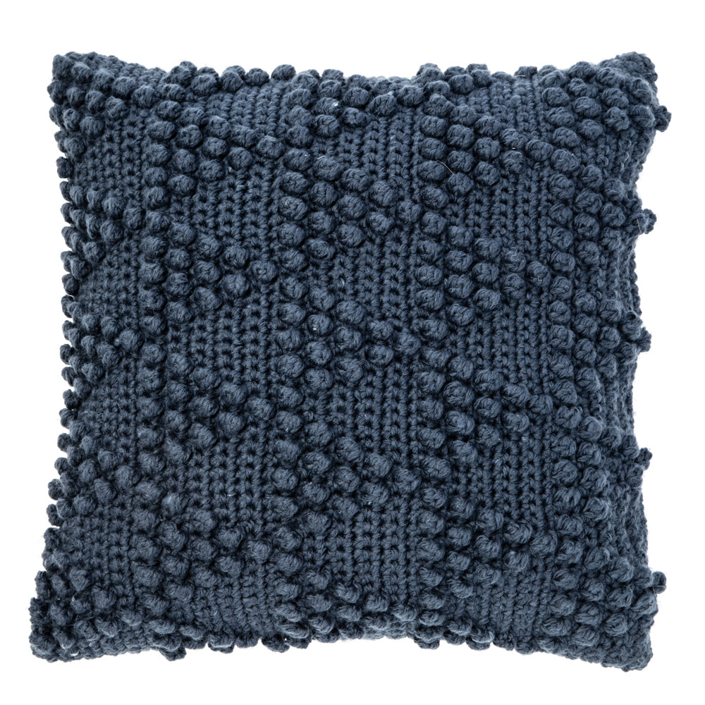 Bubble blue knit decorative pillow