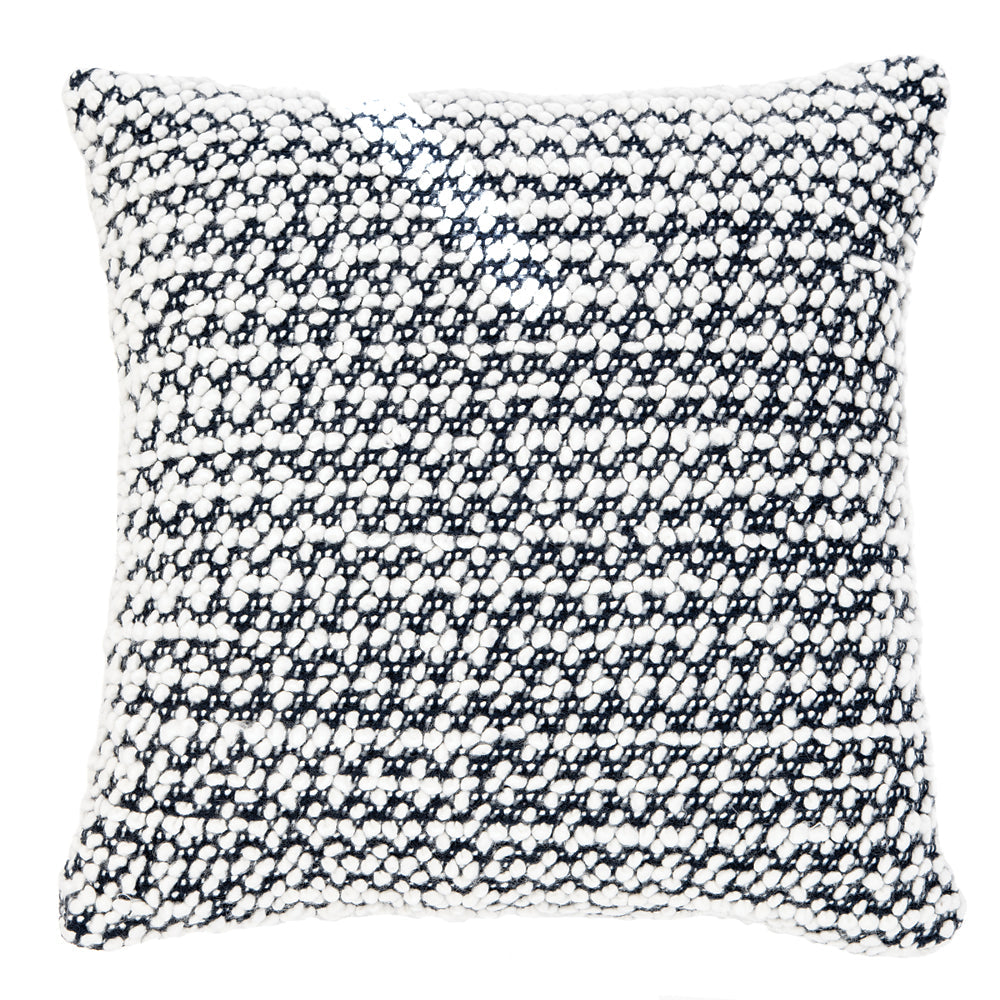 Ditalini black and white knit decorative pillow