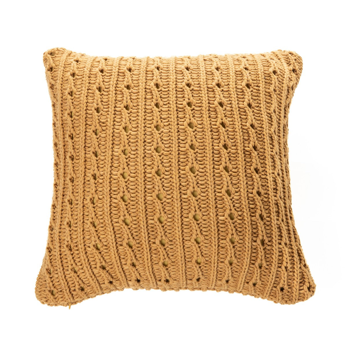 Dalida mustard knit decorative pillow