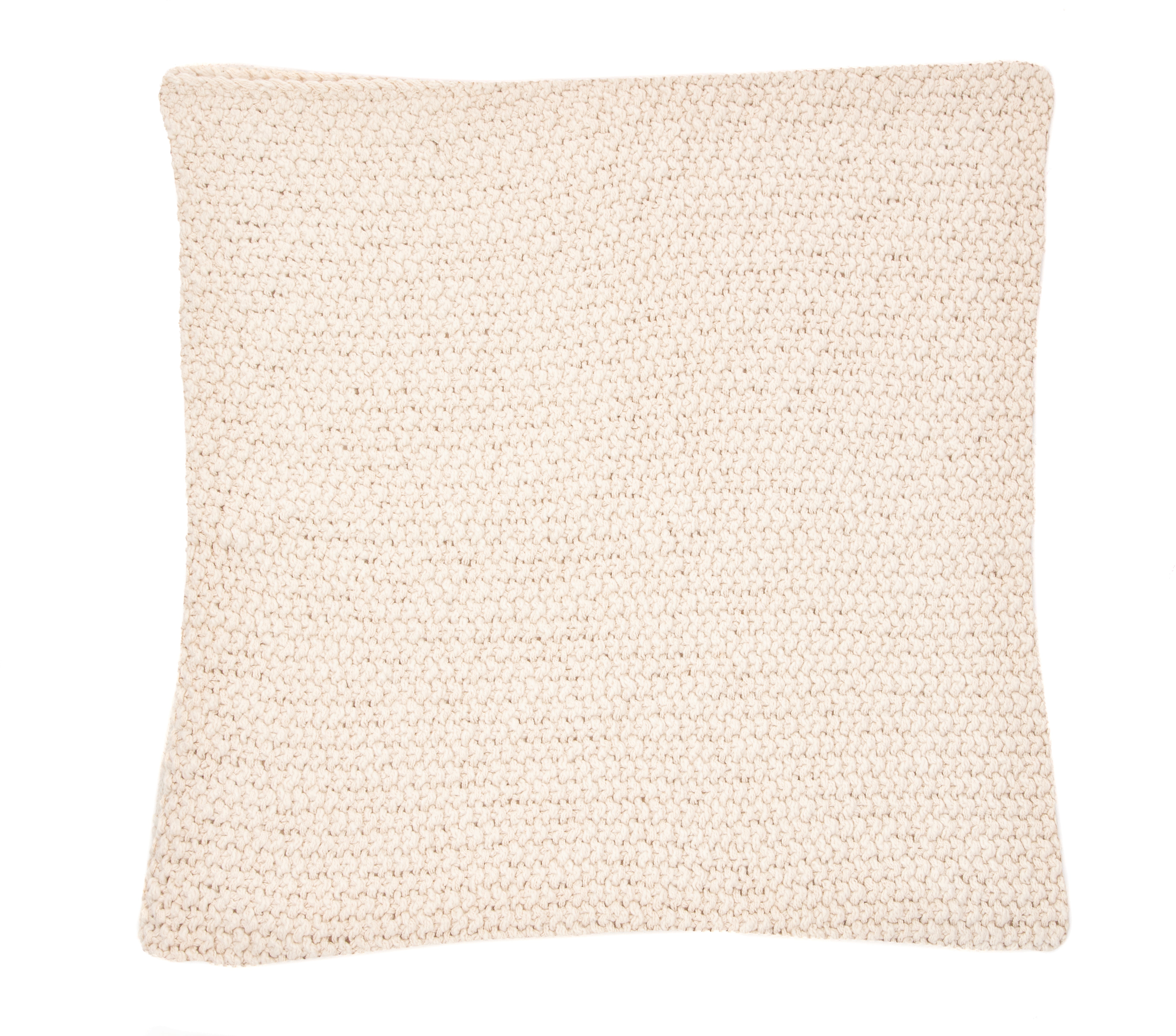 Bulky natural knit decorative pillow
