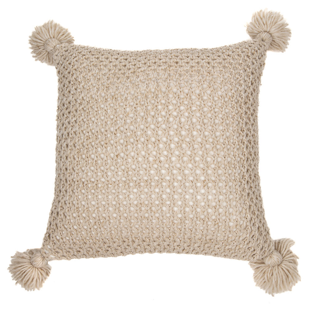 Coussin en tricot naturel Janick