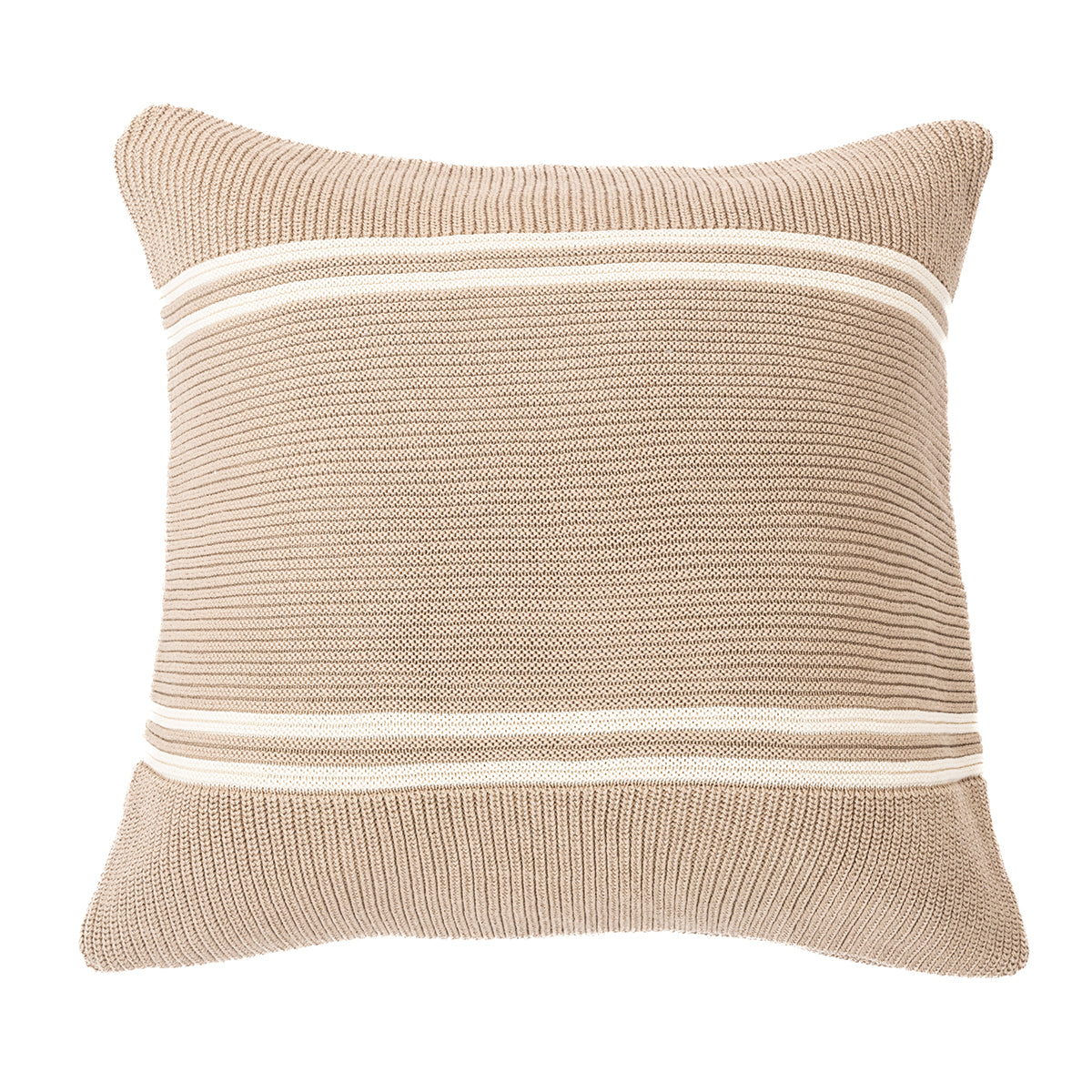 Hudson taupe knit decorative pillow