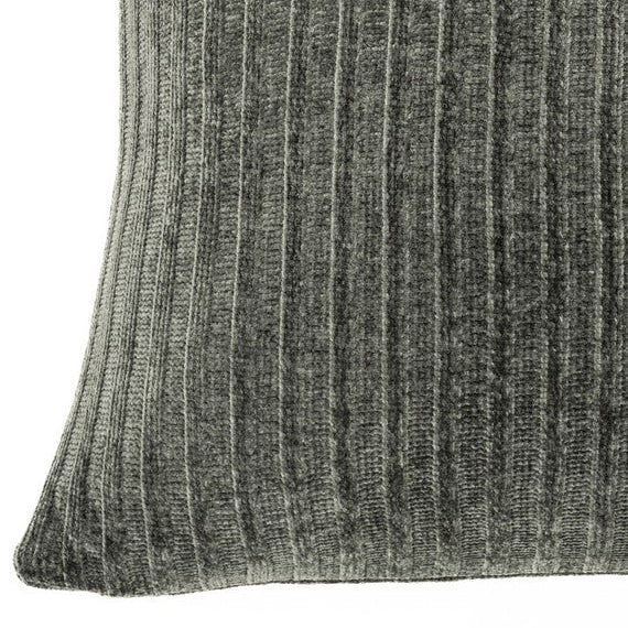 Hippy green chenille decorative pillow