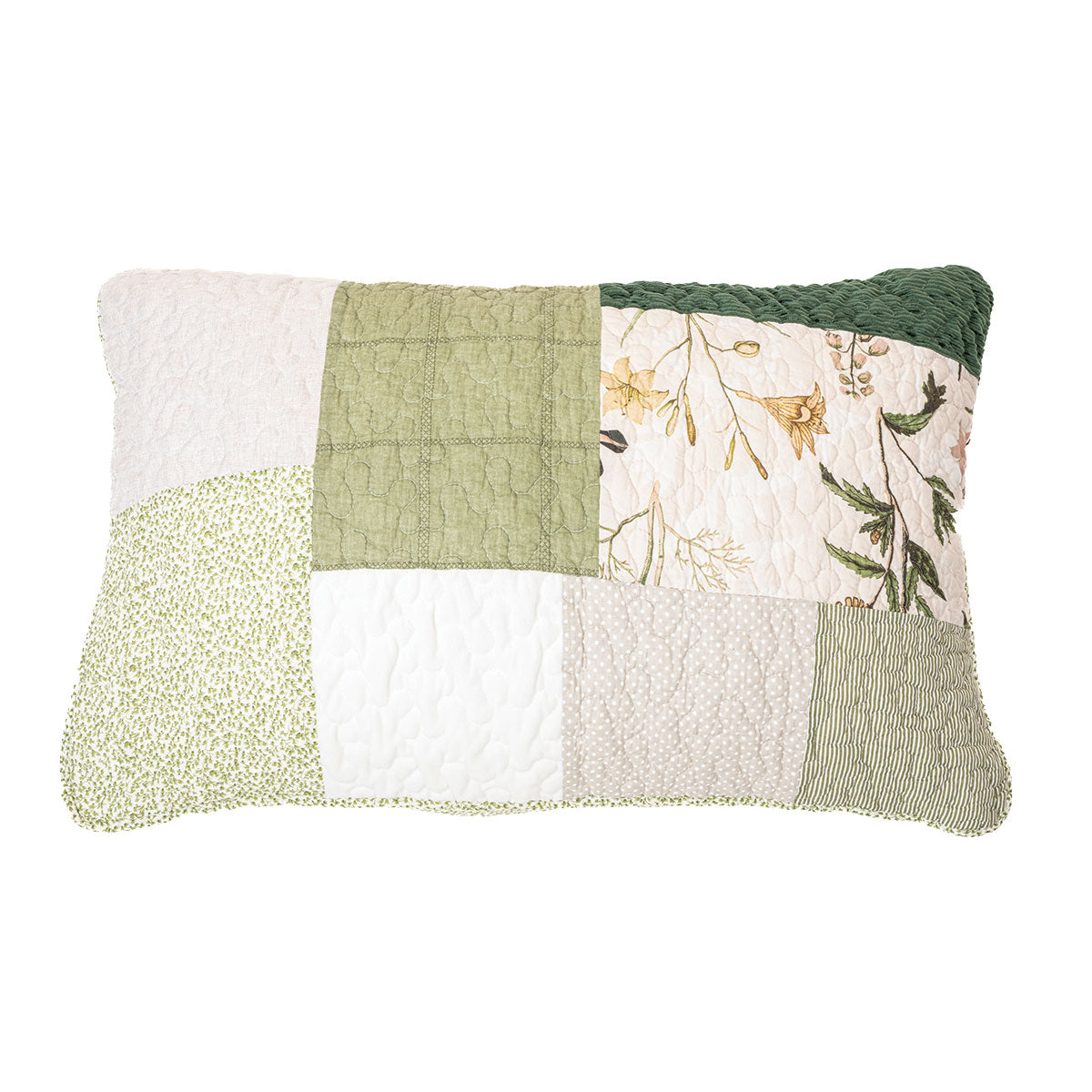 Fenouil patchwork decorative pillow sham