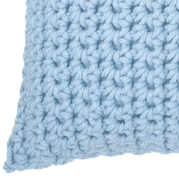 Gummy blue large knit decorative pillow