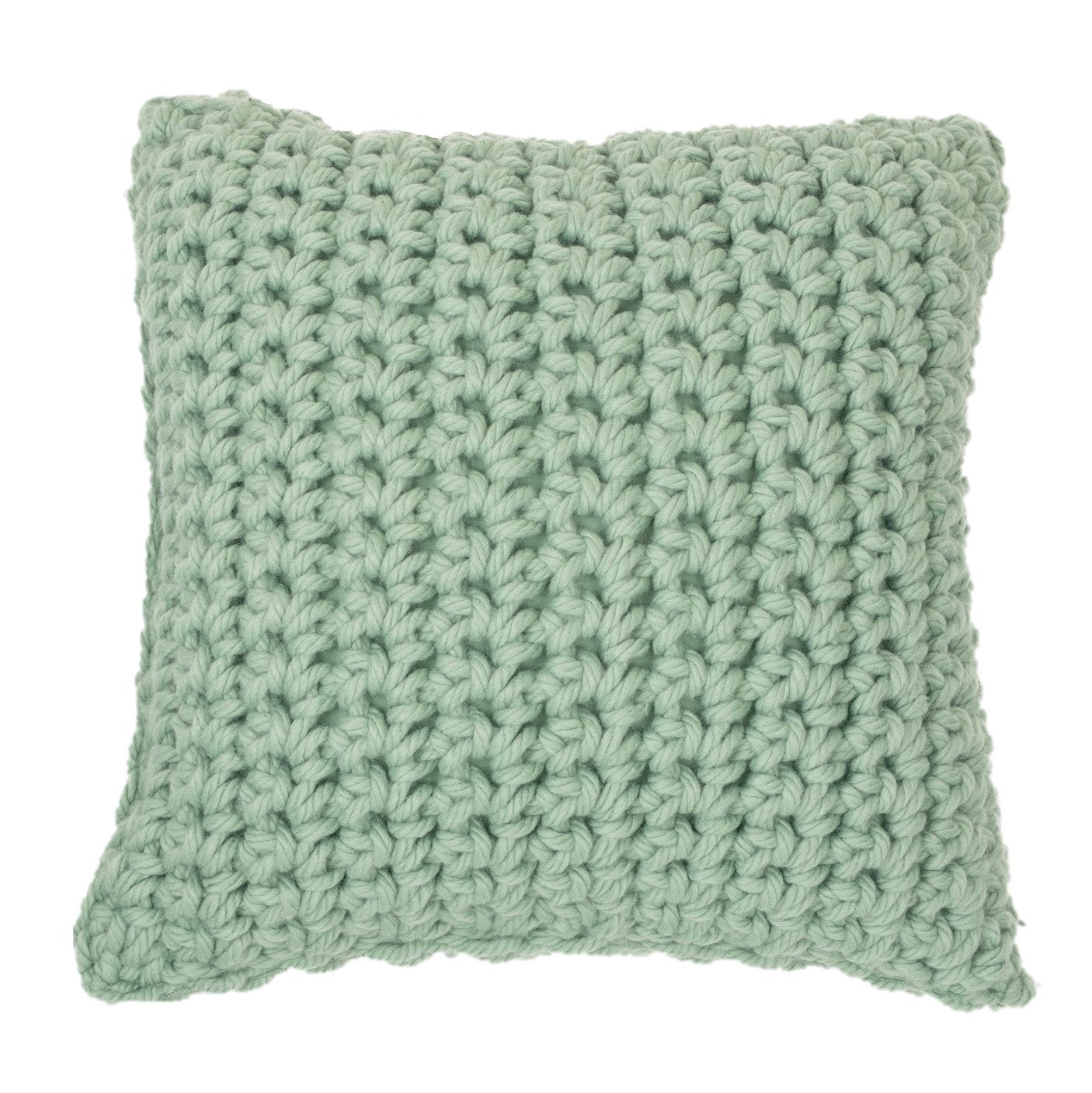 Coussin en gros tricot sauge Gummy
