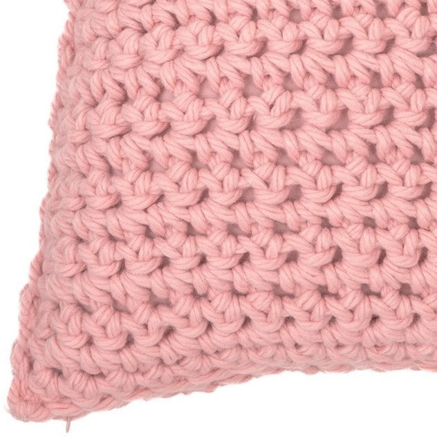 Gummy pink large knit european pillow